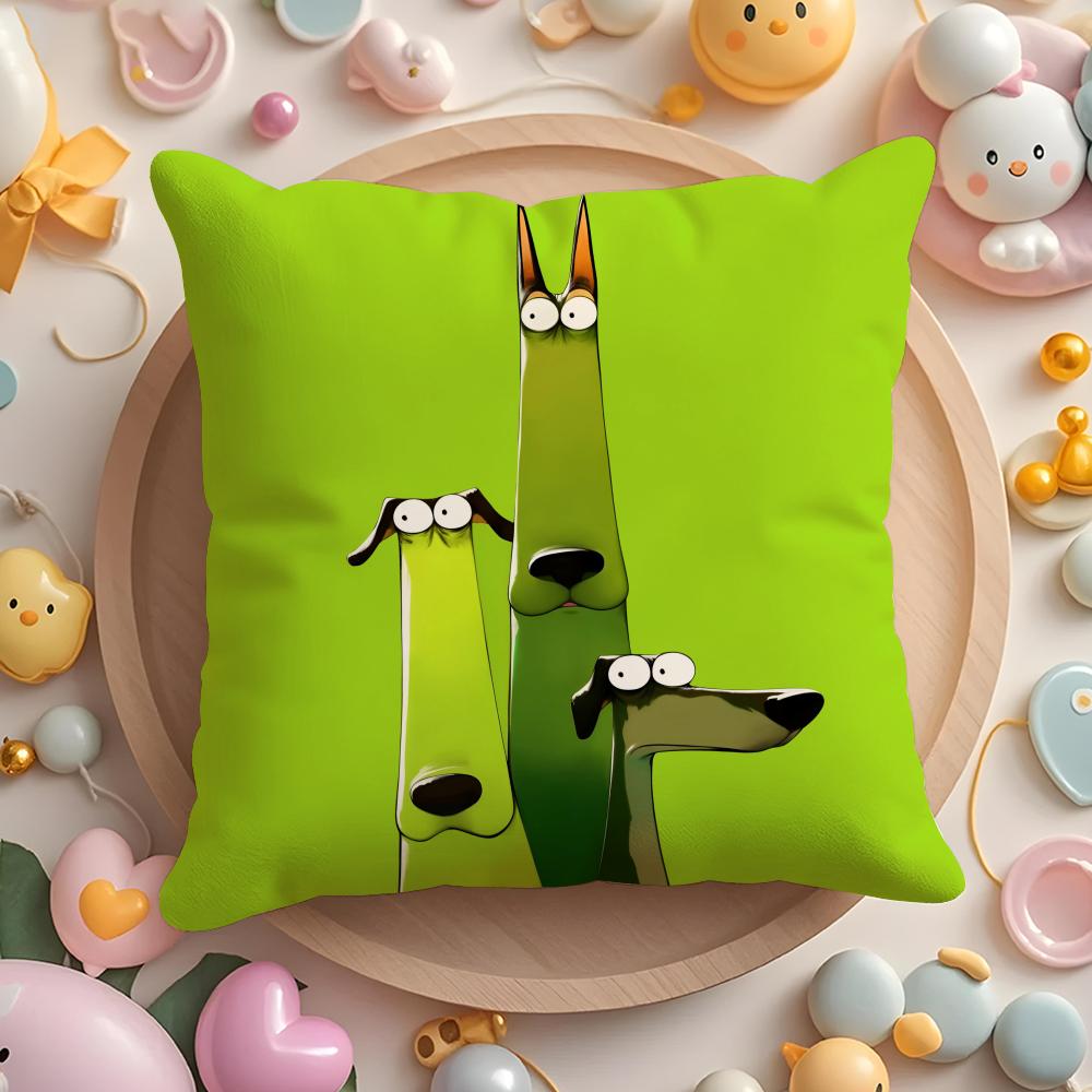 Cartoon Dobermann Pinscher Kissenbezug für Zuhause & Auto, Mehrzweck-Kissenbezug - Wendbar, Weich & Langlebig für den täglichen Gebrauch