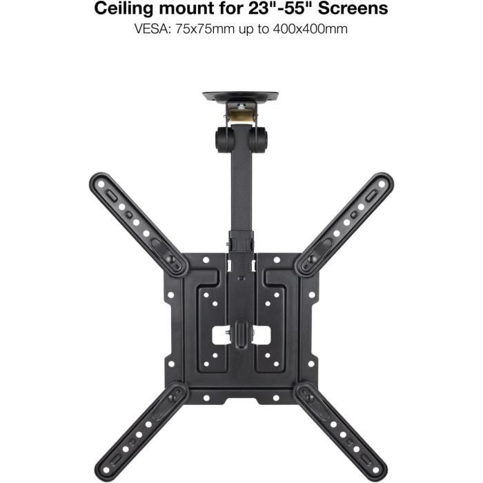 Support plafond - TOOQ - LPCE1123TSLI-B - 23-55 pouces - VESA 400x400 mm - Noir