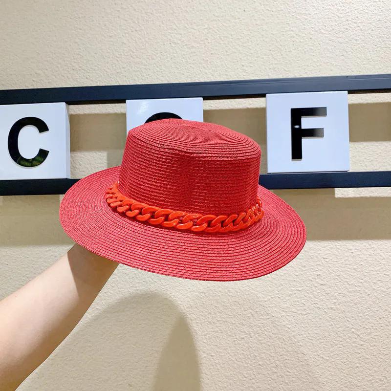 

WTEMPO Женские широкополые однотонные цепочные солнцезащитные шляпы элегантные повседневные складные летние солнцезащитные шляпы для отдыха на открытом воздухе 1pc красный