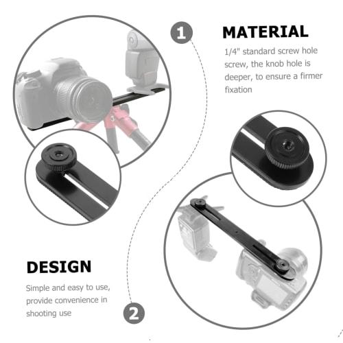 NOLITOY Adjustable Microphone Bar Dual Flashlight Mount Bracket Tripod-Compatible Microphone Stand Adapter (Set of 2)