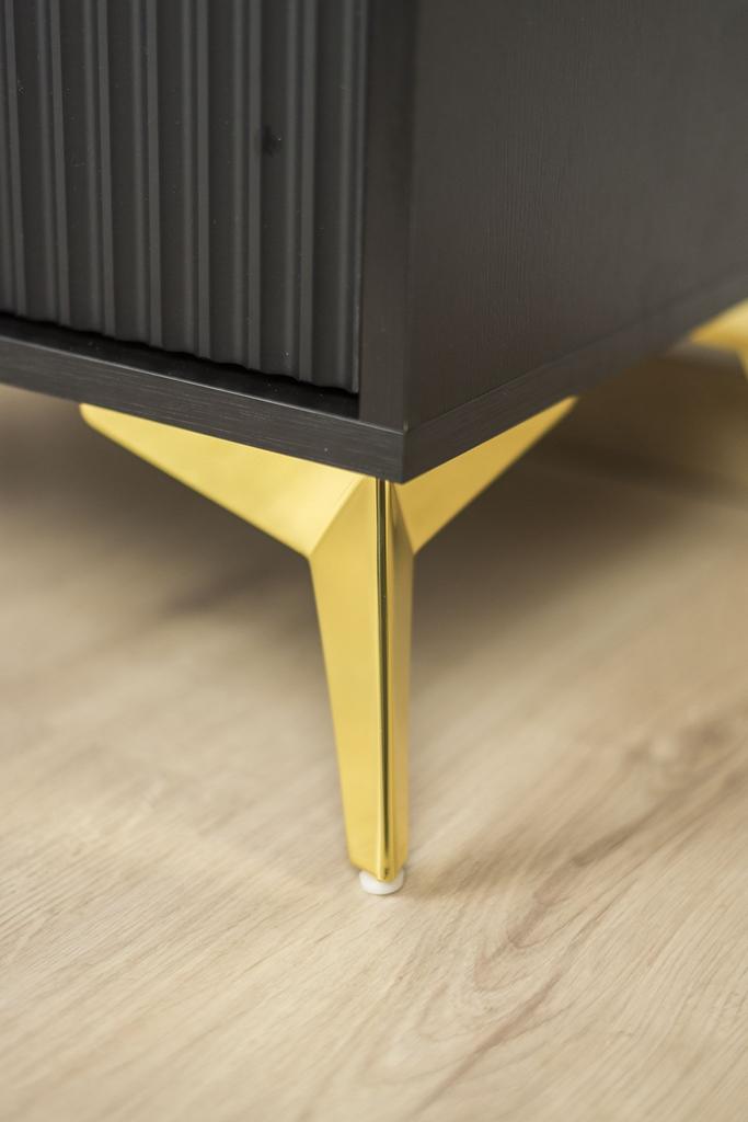 Star furniture leg, gold chrome, height 13 cm