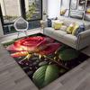 Romantic Rose Flower Carpet Home Living Room Area Rug Bedroom Doormat Non-slip Foldable Washable Floor Mat For Entryway Hallway