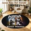 Round Rug Custom NameABBA Pattern Non Slip Carpet Home Floor Decor