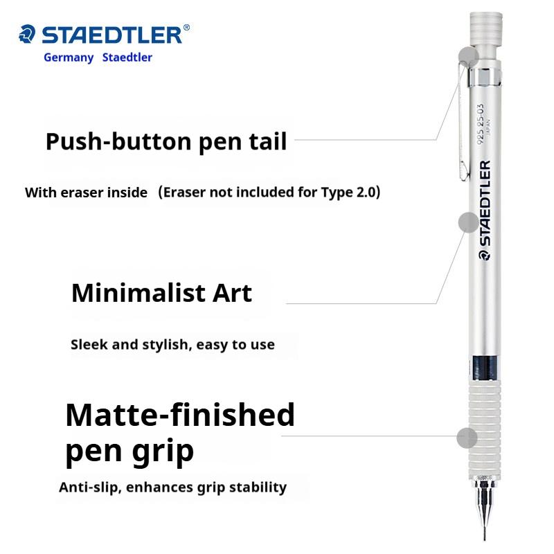 Staedtler 925 Auto Pencil,0.3-2.0mm Precision Technical Pencil Premium Full Metal Drafting Pencil for Art Collectors&Designers