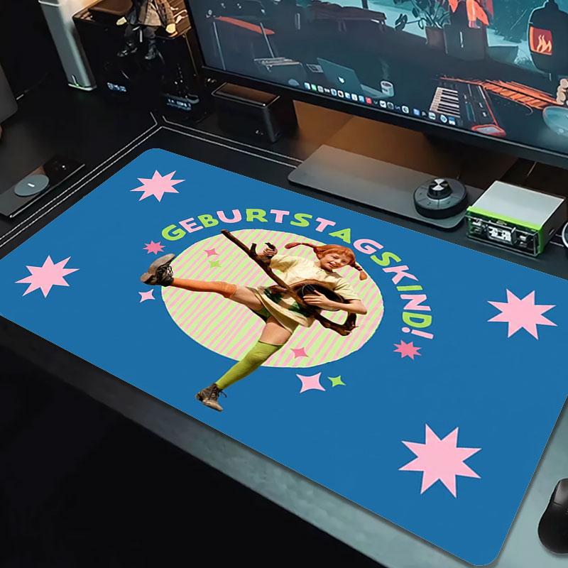 Pippi Longstocking Large Size Mouse Pad Large Gaming Table Cushion Non-slip Laptop Tablet Big Mousepad XXL Mat Mini PC Playmat With Lock edge