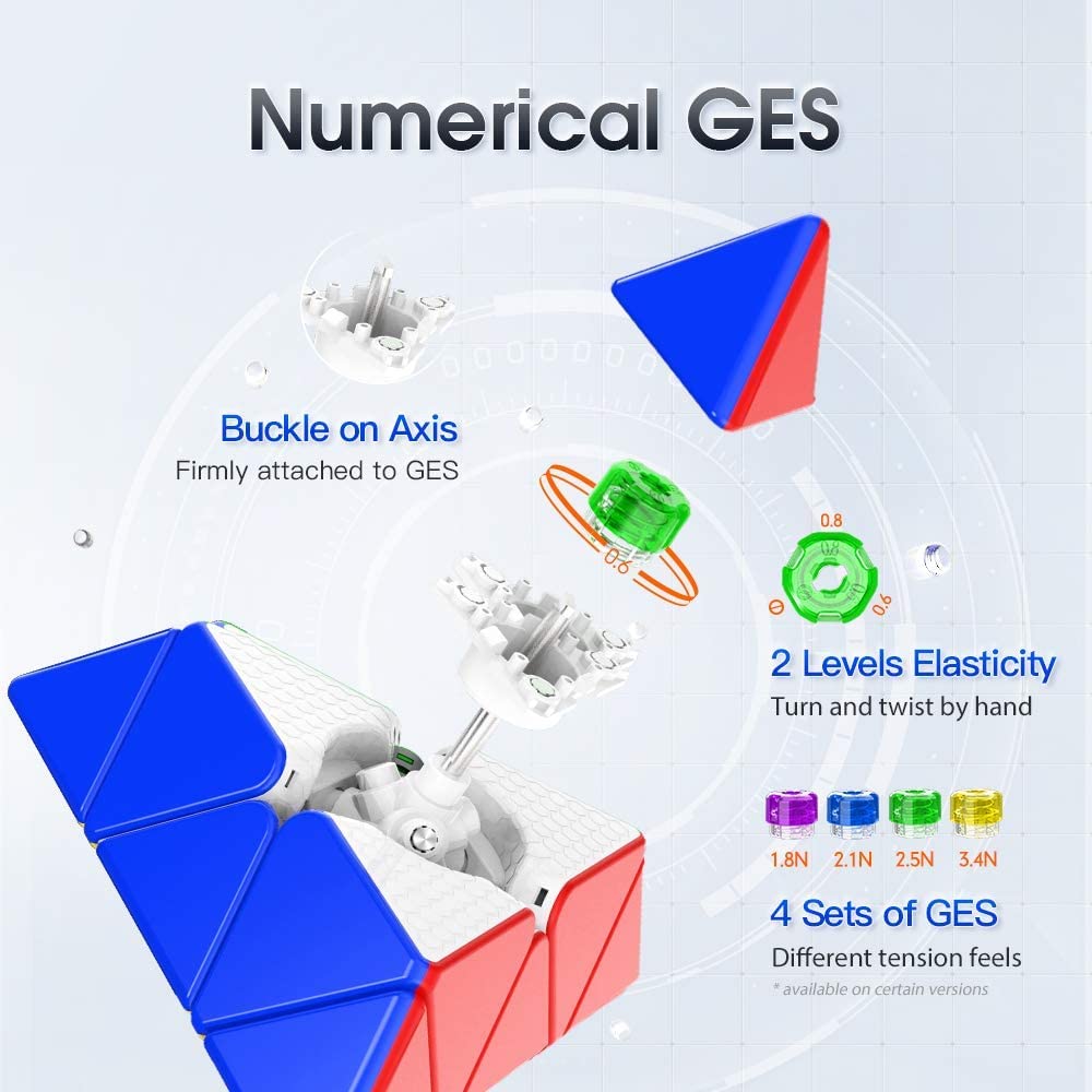 Bucubke GAN Pyraminx Enhanced 60 Magnetic Puzzle Stickerless Magic Cube 3x3 Magnet Triangle GAN Pyraminx Magnetic Speed Cube Built-in (Enhanced GES+