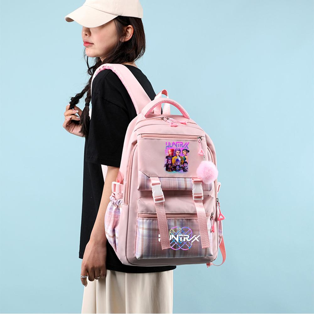 Cartoon Anime K-Pop Demon Hunters Printed Large Capacity Backpack for Teenger Student Bookbag Girl Boy Schoolbag Bookbag Women Waterproof Travel Bag