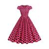 Damen Mode Gepunktetes Kurzarmkleid