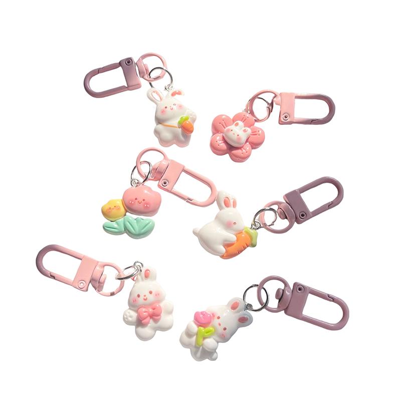 1Pc Kawaii Cute Rabbit Keychain Cartoon Animal Pendant Girl Backpack Decoration Jewelry Best Friend Gift