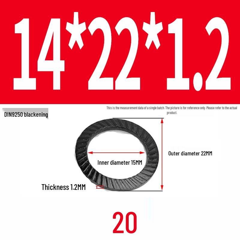 Double-Sided Serrated Lock Washer, 65Mn Steel & 304 Stainless, Anti-Loosening & Anti-Slip, Self-Locking