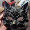 Fox Masque Plastic Fox Cat Animal Cosplay Half Face Masque for Halloween Masquerade Party Costume Accessory