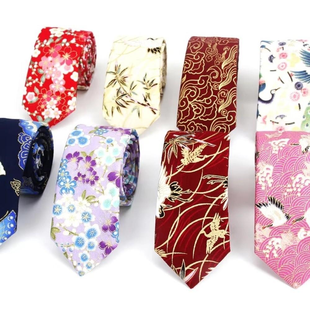 6cm Width Neck Tie Colorful Printed Tie Casual Floral Tie  Men's Party Clothing