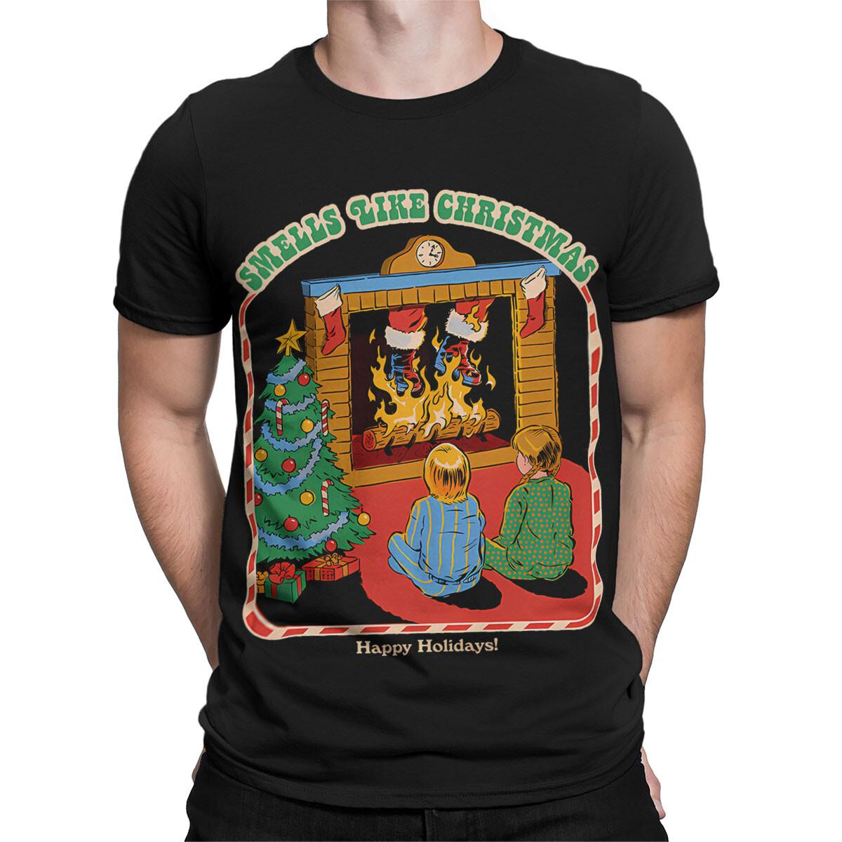 Smells Like Christmas Fun 70s Holiday Themed T Shirt #SR#T433 L