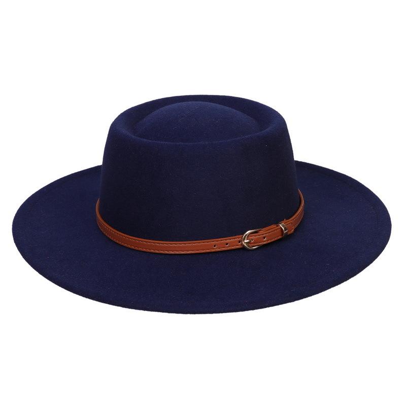 Fedora Hat for Women Men Flat Top Concave Design Autumn Winter Bow Tie Jazz Hat Colorful Unisex Fedora Wide Brim Hat Panama 2022