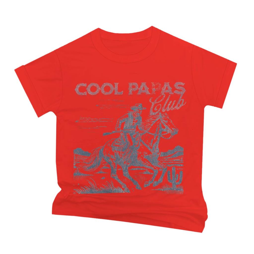Cool Papa Club Print T Shirt For Unisex Crew Neck Short Sleeve Vintage Cowboy Fathers Day Streetwear Male Tshirts