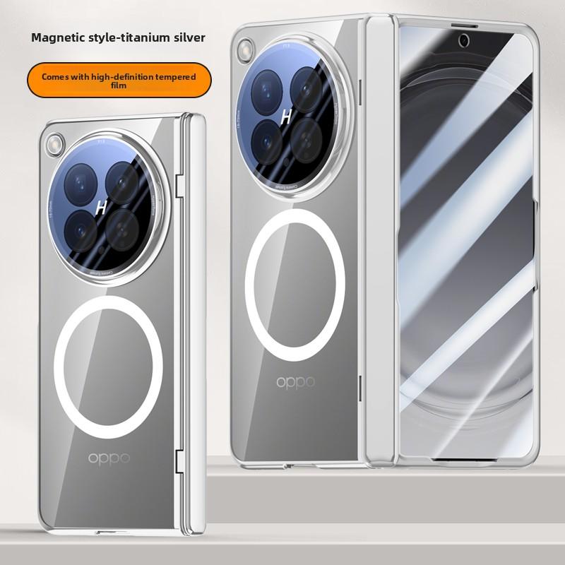 For OPPO Find N6 Case Hard Transparent Magnetic Wireless Charging Hinge Film Protective Back Cover For OPPO Find N6 Phone Shell