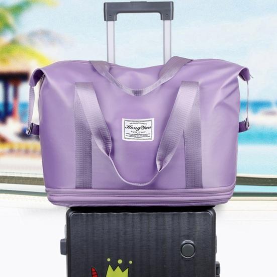 Expandable Duffle Bag Rolling Weekender Tote with Wet Pocket Overnight Duffel with Removable Casters for Travel Fitness Business Trips