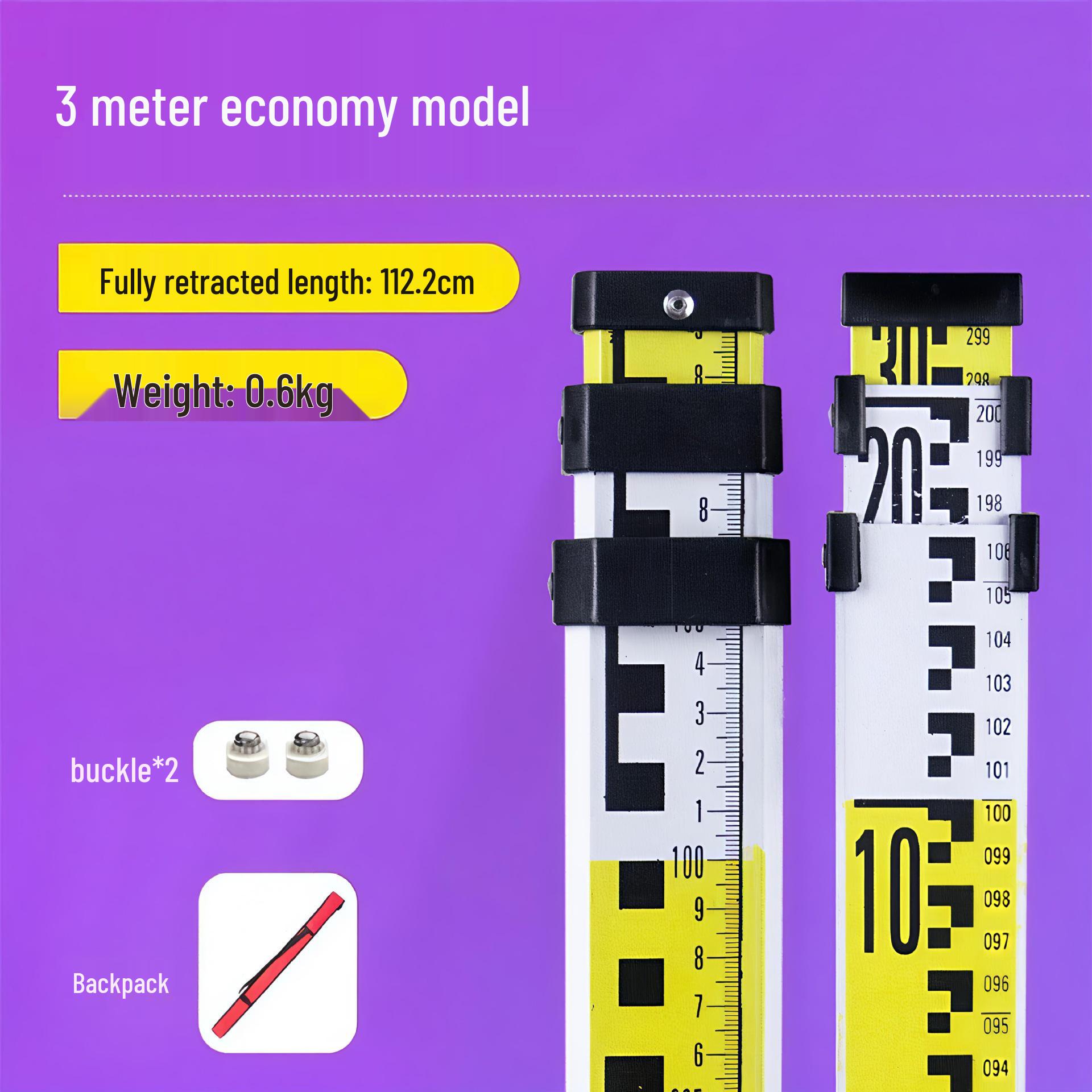 Высокоточная 5-метровая алюминиевая телескопическая линейка с уровнем 3 м и 7 м
