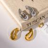 18k Gold-plated Stainless Steel Earrings, Niche Design Sense, Hollow Water Drop-shaped Titanium Steel Stud Earrings, Non-fading Earrings