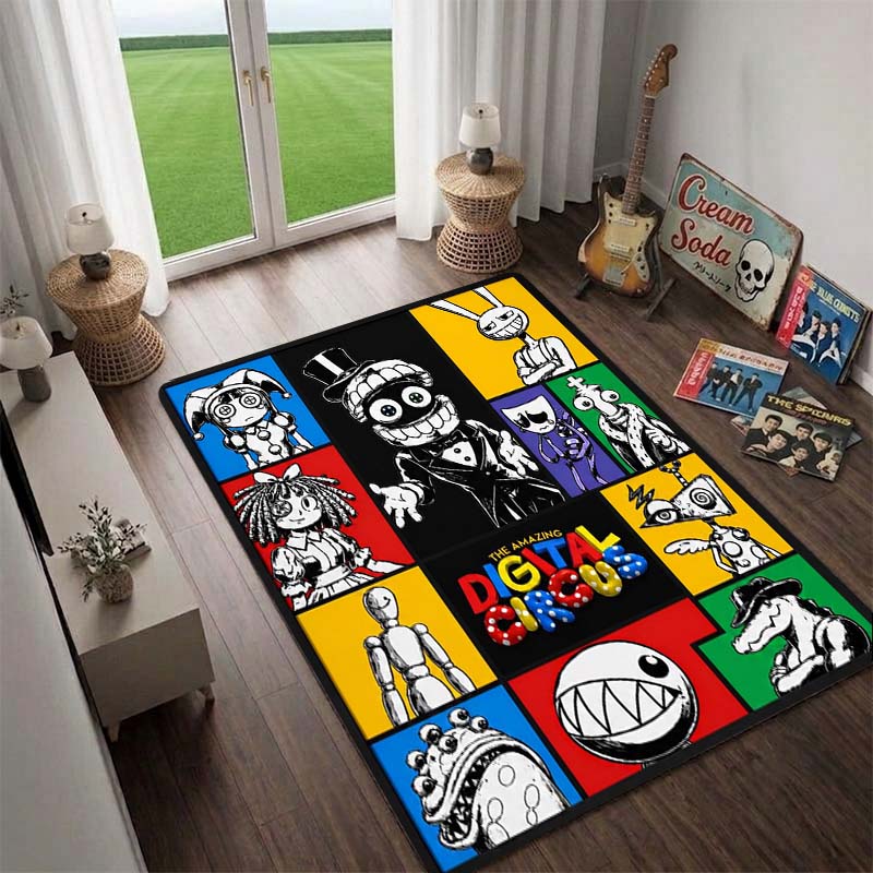 The Amazing Digital Circus carpet,Pomni Jax Ragatha Caine Kinger Gangle,Living Room Carpet,Floor Mat for Bedside,Brithday Gift,chrismas,Christmas Gift