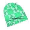 2D Flat Printing Green Checkered And Gingham Classic Knit Hat for Adults Available In Versatile Tones Ideal for Subtle Styling During Cool Days Or Rel