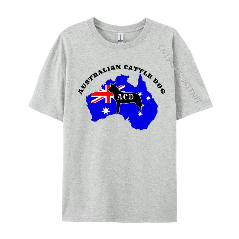 Australian Cattle Dog Flagga T-shirts Australisk Flagga T-shirt Smal Passform Ren Bomull Grupp T-shirts Klassisk Unisex