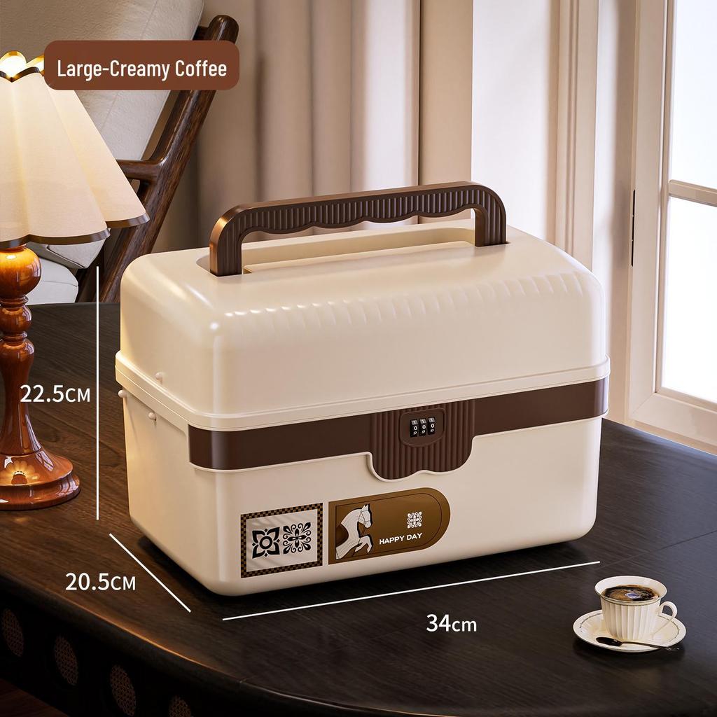 Lockable Storage Box for Home & Valuables, Portable Privacy Document Box for Students and Cars