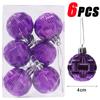 6Pcs Christmas Ball Ornaments With Painted Xmas Tree Hanging Pendant New Year Gifts For 2025 Christmas Navidad Party Decoration
