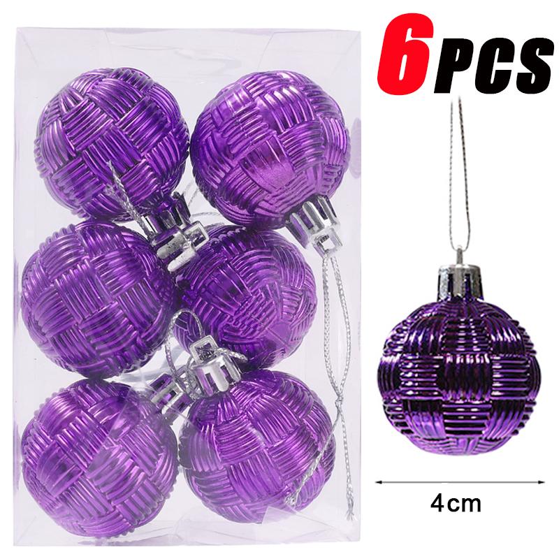 6Pcs Christmas Ball Ornaments With Painted Xmas Tree Hanging Pendant New Year Gifts For 2025 Christmas Navidad Party Decoration