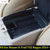 Car Central Control Armrest Storage Box Pallet Phone Container Hodler Tray Accessories For Nissan X-Trail T32 Rogue 2014 -