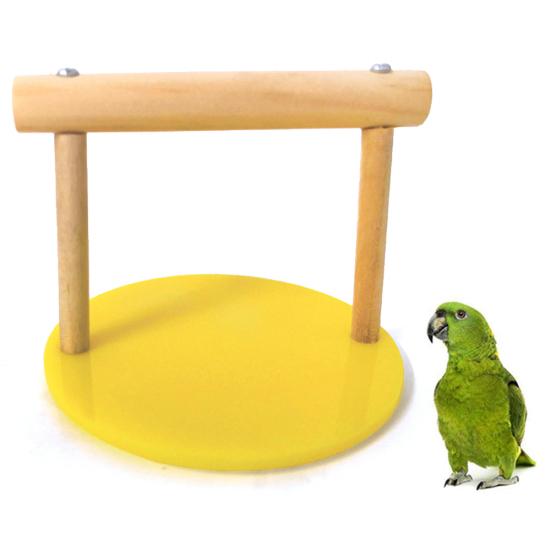 Pet Bird Parrot Wooden Table Stand Perch Cage Decor Gym Playground Play Toy