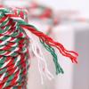 100M/Roll Red Green and White Colorful Cotton Rope for Home Decoration Handmade Christmas DIY Gift Wrap Packaging Material