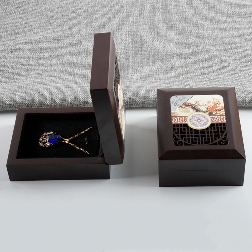 Bracelet Necklace Jewelry Display Box Pedant Vintage Trinket Case Wooden Jewelry Box  Gift Box