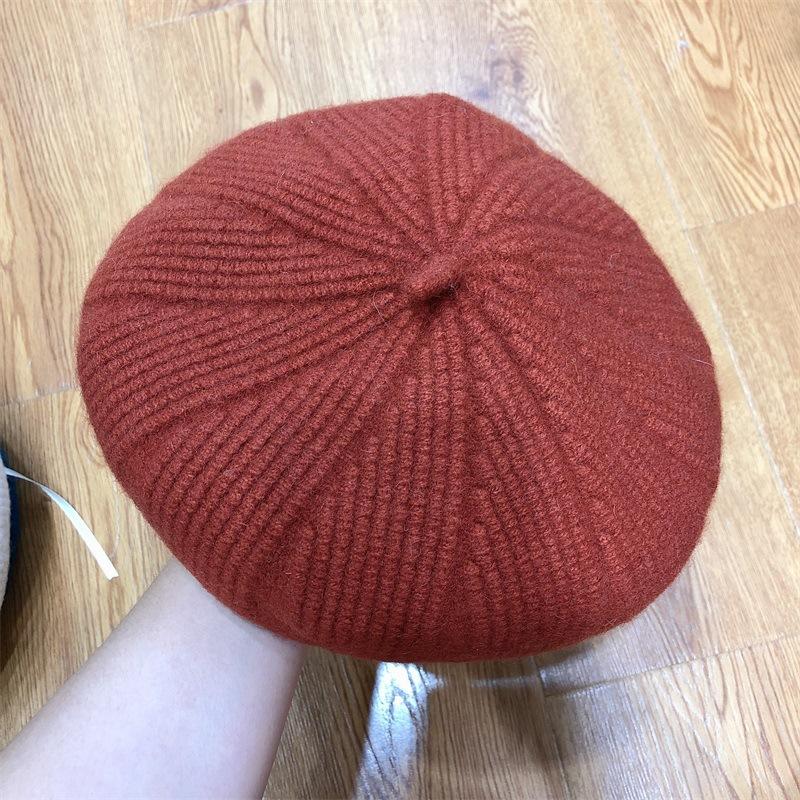Hat Lady Autumn and Winter Wool Wool Beret Literary Retro Pumpkin Hat Versatile Painter Hat Tide