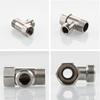 Stainless Steel 3 Way Water Splitter Connector Male Female Threads For Garden Irrigation System