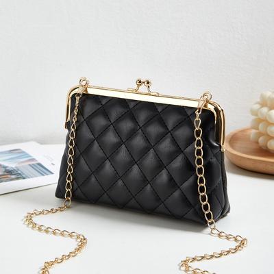 Versatile Crossbody Bag for Women Small Square Bag Embroidered Clip Lingge Chain Strap New Fashion Trend