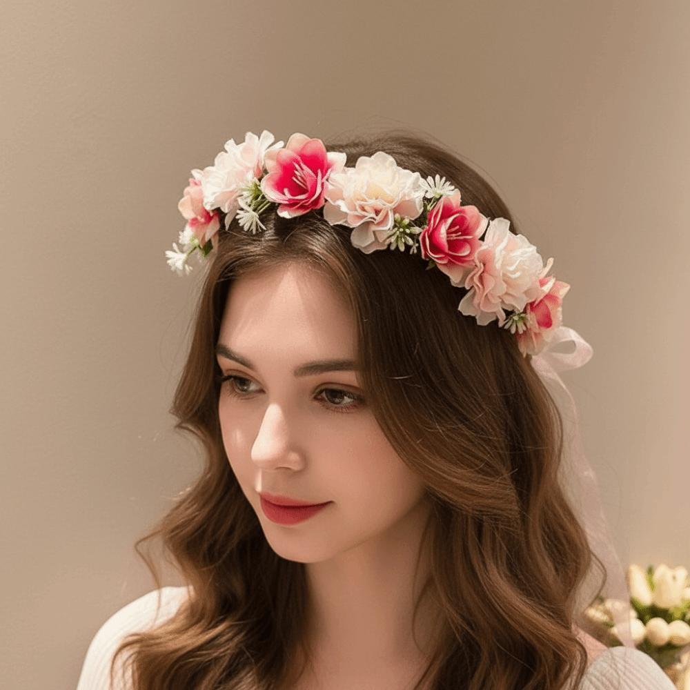 Simulation Flower Bride Garland Thai Flower Headband Elegant Wedding Headwear Bride Headwear