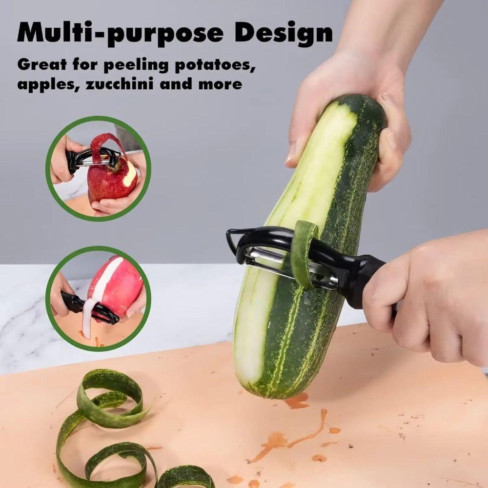 2-in-1 Swivel Vegetable Peeler Soft Grip Handle Kitchen Peeler Multifunctional Peeler  Household