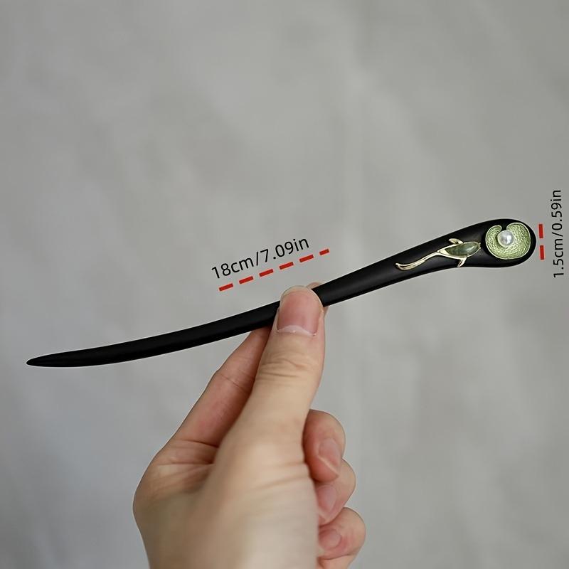 

New Chinese style imitation lotus leaf koi wooden hair clip, antique elegant Hanfu hair accessories, women s hair accessories Size fits all