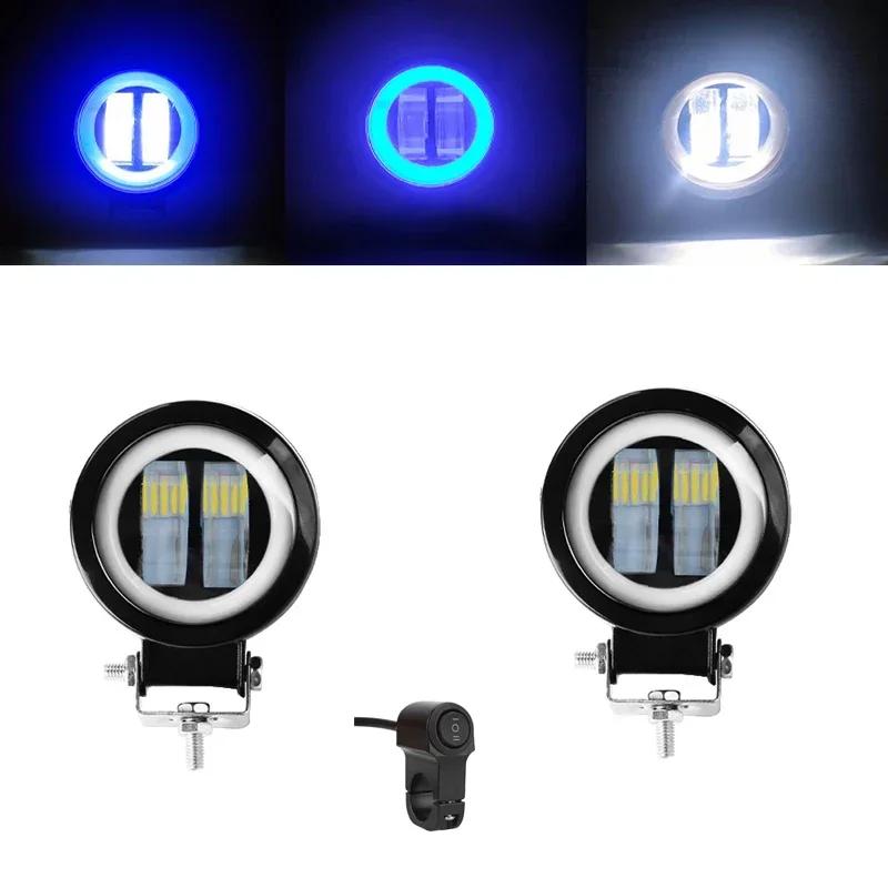 1/2pcs Motorcycle LED Angel Eye Work Light Bar Spot Lamp Offroad Car Boat Truck SUV Pickup 12V 24V Driving Fog Lamp Headlight