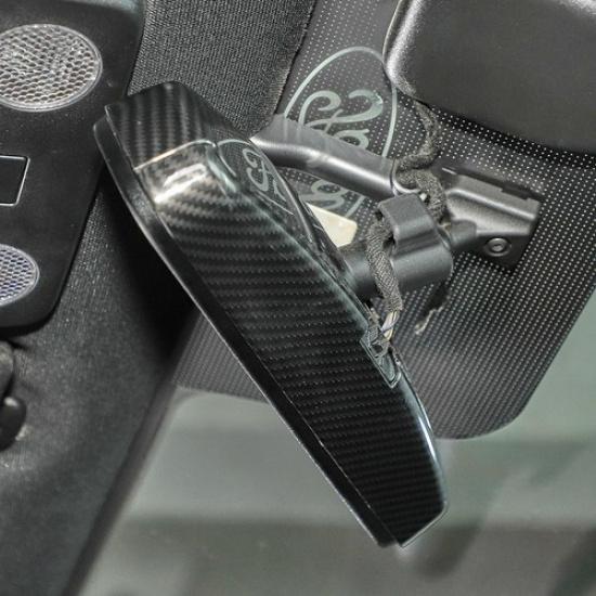 Interior Rearview Mirror Cover Trim Bezels For Ford Mustang 2015+ Carbon Fiber