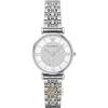 Gianni T-Bar White Dial Metal Silver Strap Women's Quartz Watch AR1925