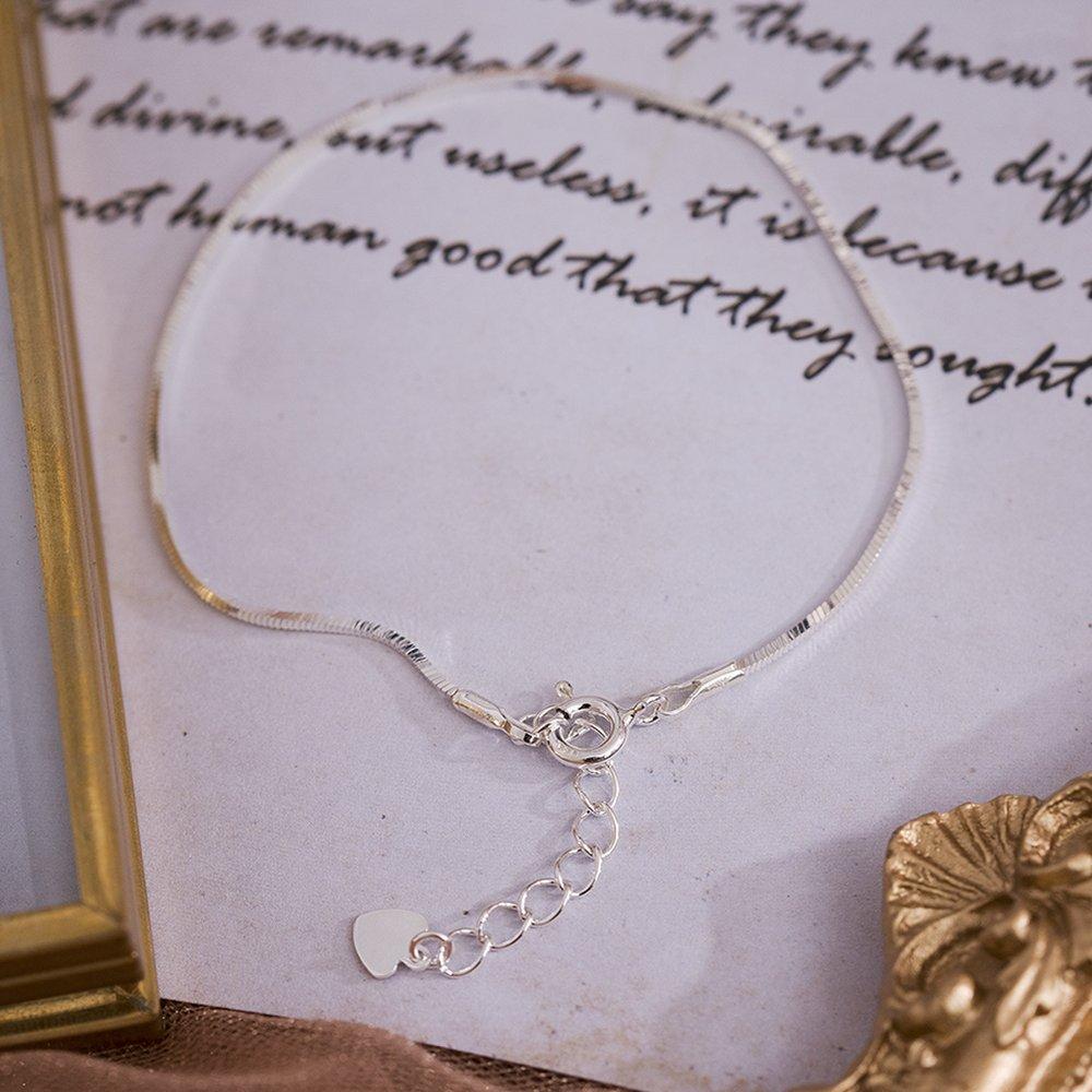 Mimi.J Jewelry 925 Silver Minbox Chain Anklet