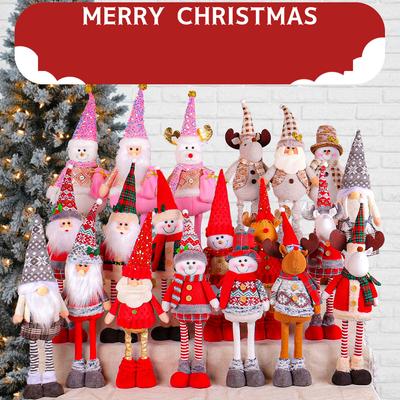 A Variety of Christmas Standing Telescopic Doll Hotel Window Christmas Snowman Elk Doll Decorative Ornaments