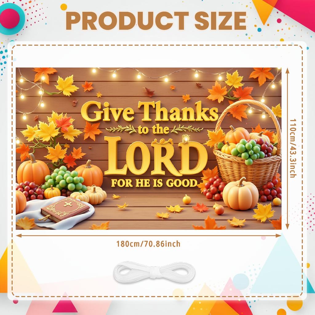 Seasonal Banner Inspirational Quote Inspirational Sign Gratitude Banner Colorful Display Autumn Banner For Thanksgiving Seasonal