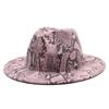 Hat British Style Spring Men'S And Women'S Snake Pattern Woolen Jazz Hat, Top Hat
