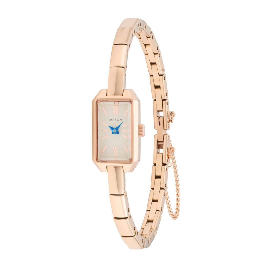 Authorized Dealer Matow Watch Watch Mw005005 Mini Square Rose Gold White [MATOW] Ladies' [Tsuki Seigetsu]