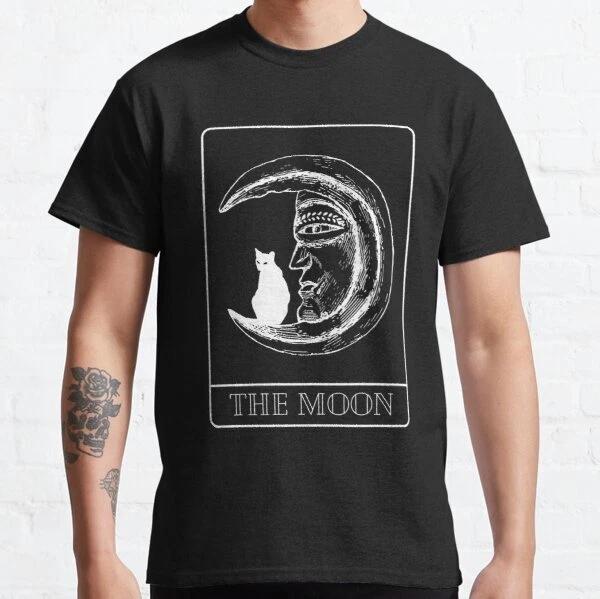 Men s and Women s T-shirts NEW LIMITED The Moon - Black Tarot Card Moon and Black Cat T-Shirt Size S-3XL S