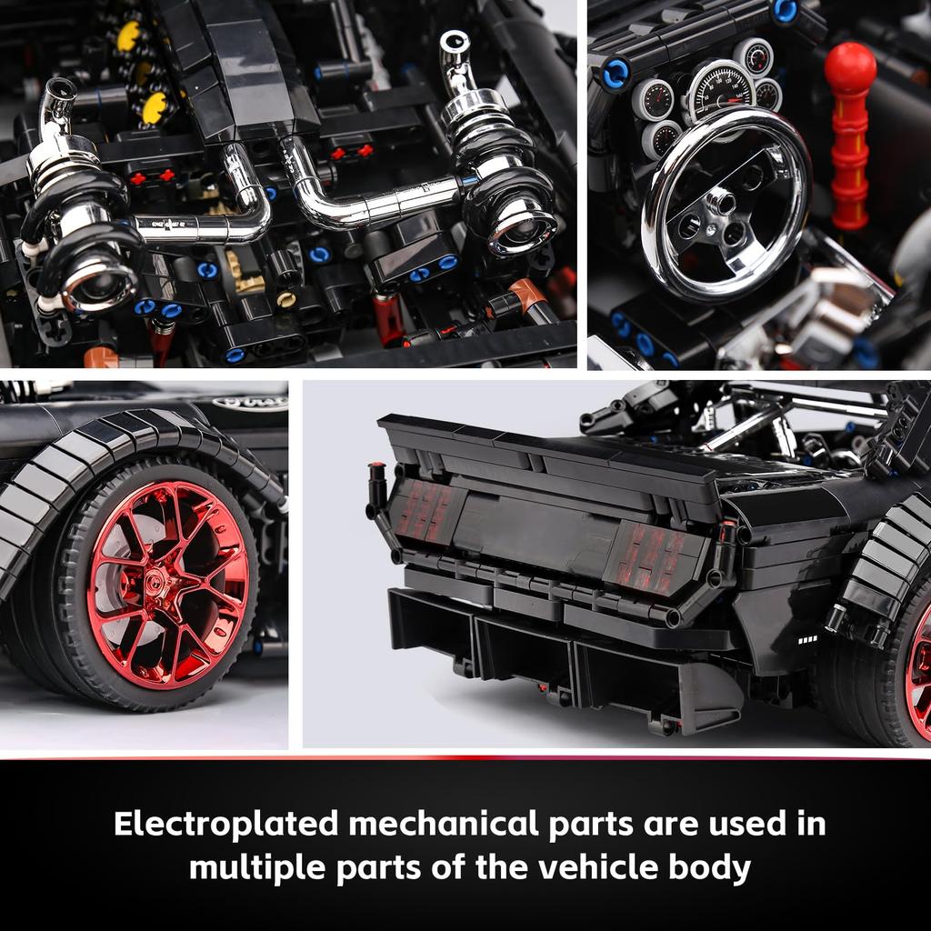 Mould King 13108S Tech Sports Car Building Blocks, MOC Sports Car Model Clamp Block Toy, Pickup Kit 2943 Pieces for Adults and Kids (Static Version)