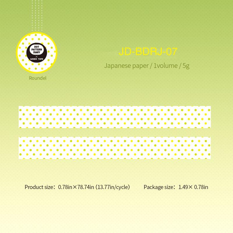 JIANWU Dot Pattern Diary Series Vintage Vintage Colorful Dots Landscape Material Collage Washi Tape Creative Journal Stationery